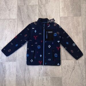 NWT Kids Vineyard Vines Sherpa Supershep Nautical Icons full zip